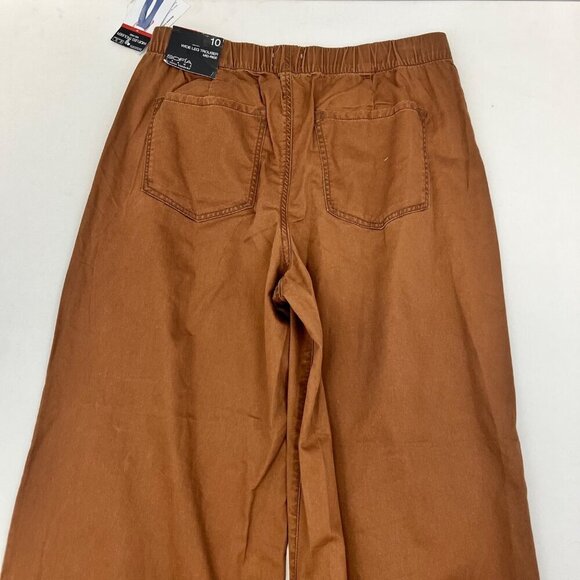 Sofia Jeans Womens Wide Leg Trousers Pleated Front Brown Size 10 Luxe Twill New - Picture 6 of 10